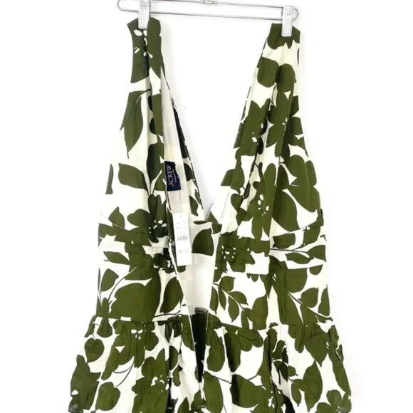 J. Crew Collection plunge-neck tiered dress in leafy floral Size 20 - Picture 8 of 11
